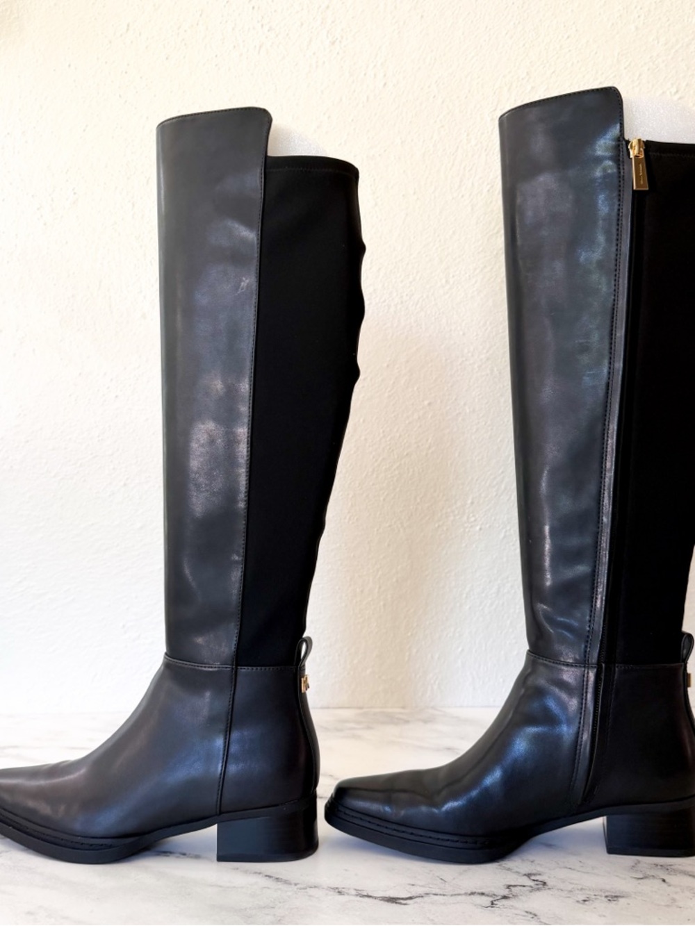 MICHAEL Michael Kors Lex Black Faux Leather Tall Boots - Picture 3 of 10